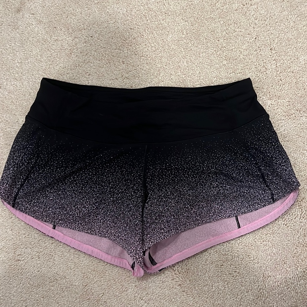 lululemon athletica Black and Pink Athletic Shorts
